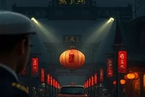 食光小馆深夜灶台上正在翻炒的铁锅与葱花